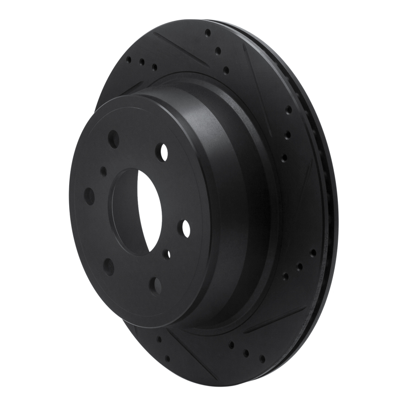 Ford F-250 Brake Rotor (1) - Front Right - R1 Concepts - Drilled & Slotted - Black - `97-`02